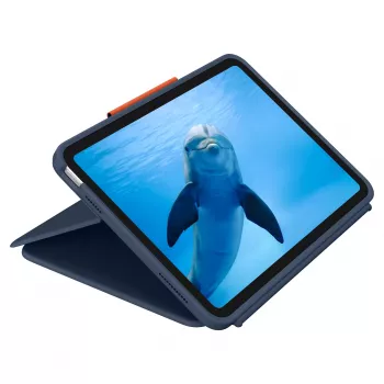 Logitech Rugged Combo 4 Touch tangentbordsfodral med pekplatta för Apple iPad 10:e generationen – Classic Blue – Pan Nordic QWERTY