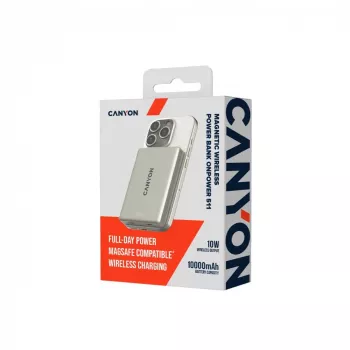 CANYON magnetisk powerbank OnPower 511 PD20W 10000mAh aluminium Star Grey