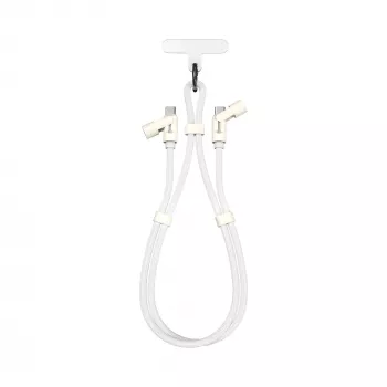 SBOX Lanyard vit USB-C till USB-C-kabel 1,5 m vit