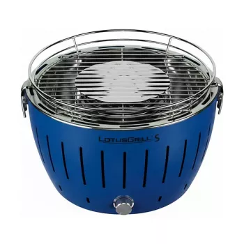 LotusGrill G280 U blå portabel kolgrill med rökfri teknik
