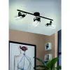 BERREGAS 3-Light E27 Ceiling & Wall Spotlight, Black/Chrome, 220-240V, IP20, Indoor