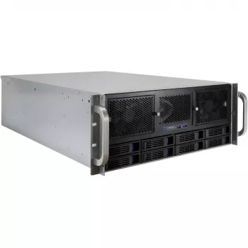 Inter-Tech IPC Storage 4U-4408-L 4U rackmonterat serverchassi, 8x 3,5 inch hot-swap, utan nätaggregat, svart