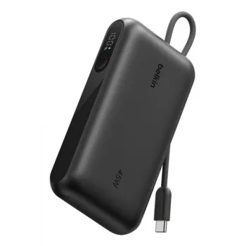 Belkin BoostCharge 10K PD45W Display Power Bank med USB-C-kabel, 10000mAh, svart