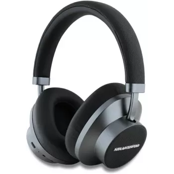 Karl Lagerfeld Saffiano Metal Logo trådlösa Bluetooth on-ear-hörlurar svart