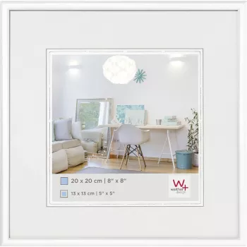 Walther KV220W New Lifestyle bildram 13x13 cm vit plast glas kvadratisk enkelbildsram