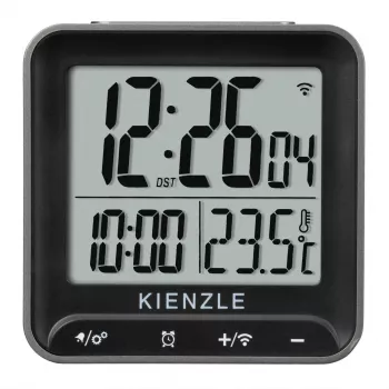 KIENZLE digitalväckarklocka fyrkantig svart