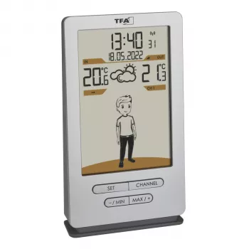 TFA WEATHER JACK 35.1166.54 radioväderstation med 12-24 timmars prognos
