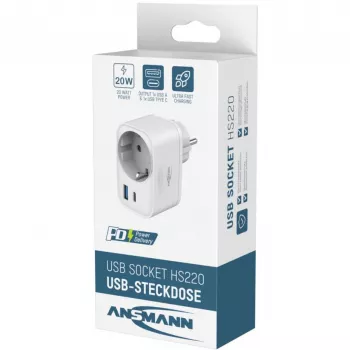 ANSMANN USB-laddare HS220 20W USB-C Power Delivery 3.0 vit