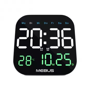 Mebus 19855 radioväggklocka analog bordsur 18,5 cm svart