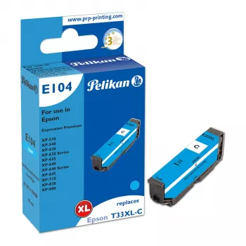 Pelikan E104 kompatibel bläckpatron cyan hög kapacitet (XL) för Epson XP-530 XP-540 XP-630 XP-635 XP-640 XP-645 XP-710 XP-830 XP-900