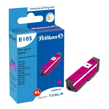 Pelikan E105 kompatibel bläckpatron magenta hög kapacitet (XL) för Epson XP-530/540/630/635/640/645/710/830/900 – 1-pack