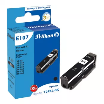 Pelikan E107 kompatibel bläckpatron svart hög kapacitet (XL) för Epson Expression Photo XP-55/XP-750/XP-760/XP-850/XP-860/XP-950/XP-960 (ersätter Epson 27XL) – 1-pack