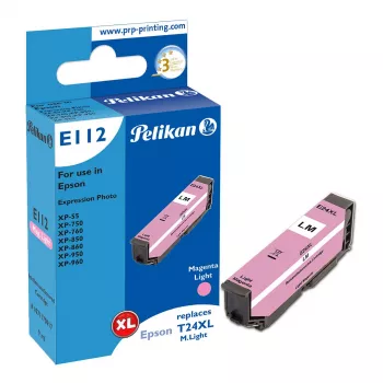 Pelikan E112 kompatibel bläckpatron ljusmagenta hög kapacitet (XL) för Epson Expression Photo XP-55/XP-750/XP-760/XP-850/XP-860/XP-950/XP-960 (1-pack)