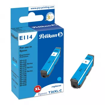 Pelikan E114 kompatibel bläckpatron cyan High Yield (XL) för Epson Expression Premium XP-510, XP-520, XP-600-serien, XP-700-serien, XP-800-serien
