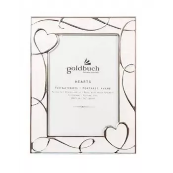Goldbuch Hearts fotoram - metall - beige/vit - bordsställ - 10x15 cm - rektangulär