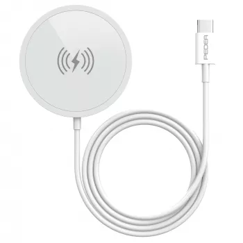 PEDEA trådlös magnetisk laddplatta 15W - USB-C, silver/vit