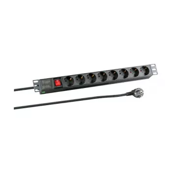 EFB Electronics uttagslist (rackmonterbar) - ingång CEE 7/7 - utgångar: 8 x CEE 7/3