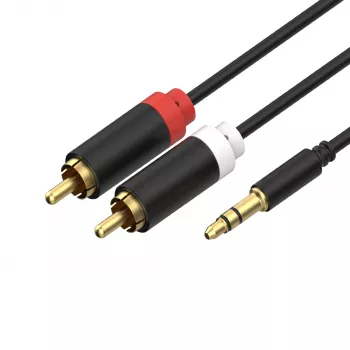 ShiverPeaks audio 3,5 mm tele till 2x RCA stereo audiokabel 1,5m förgylld svart
