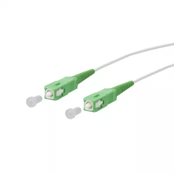 METZ CONNECT OpDAT fiberoptisk patchkabel SC APC till SC APC OS2 singelmode simplex 2,0 m vit
