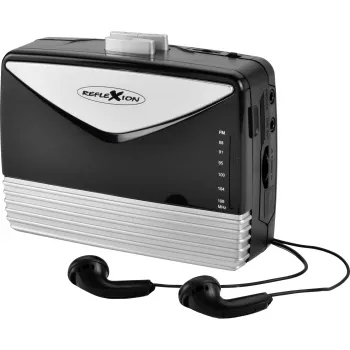 REFLEXION WMR01BK DAB+ & FM-radio med Bluetooth, USB, AUX, hörlursutgång, LCD-display, dubbellarm, svart