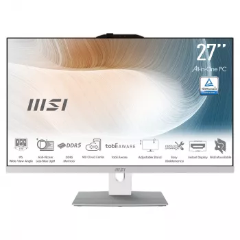 MSI Modern AM272P 1M-1426AT All-in-One-dator, 27 inch Full HD, Intel Core i5-14:e generationen, 16GB RAM, 512GB SSD, Windows 11 Home, svart & silver