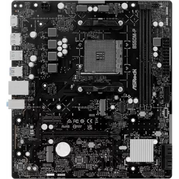 ASRock B550M-P AM4 mATX moderkort - AMD B550-chipset, DDR4, PCIe 4.0