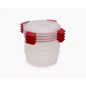 Joseph Joseph Nest Lock 4-delat rött runt set med matlådor 1L