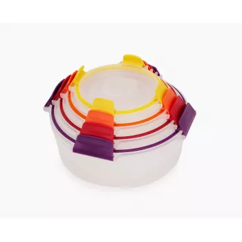 Joseph Joseph Nest Lock 4-delat set med runda behållare i flera färger