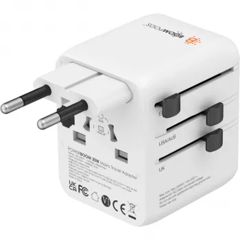 Boompods World Travel Plug 20W vit
