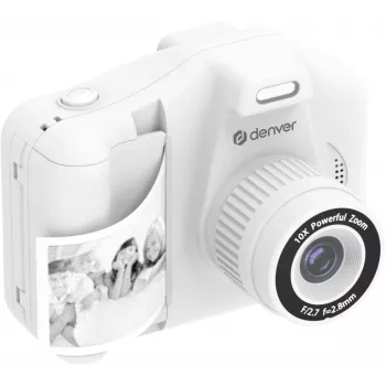 Denver KPC-1370W vit barnkamera med skrivare 2,8 inch LCD 12MP Full HD 1080p