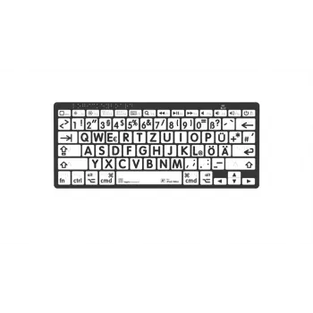 Logickeyboard Mac Bluetooth punktskriftstangentbord med stora tryckta tangenter svart på vitt – 78 tangenter