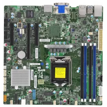 Supermicro X11SSZ-QF Micro-ATX moderkort, LGA 1151, Intel C236, DDR4, dual Gigabit LAN, IPMI, inbyggd grafik, HD-ljud