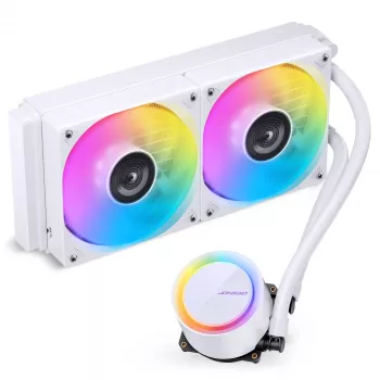 Jonsbo TG-240 AiO vätske-CPU-kylare, ARGB - 240mm, vit