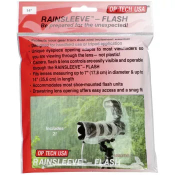 OP/TECH Rain-Sleeve Flash 2-pack transparent