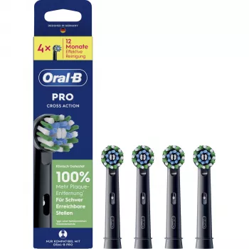 Oral-B Pro CrossAction ersättningsborsthuvuden svart 4-pack (015431)