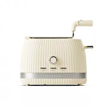 Guzzini Sous Chef brödrost med fällbara tänger, kräm, 800 W, 2 skivor, biobaserat material