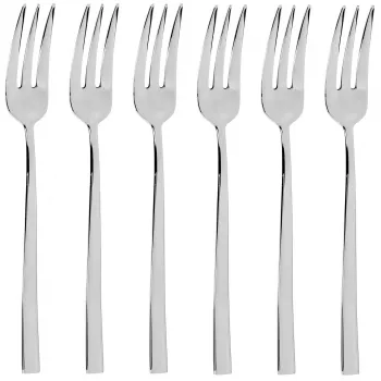 Sambonet Rock 6 pcs. Cake Fork Set - PVD Black 18/10 Stainless Steel