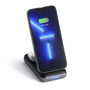 Satechi Duo Wireless Charger Stand – rymdgrå