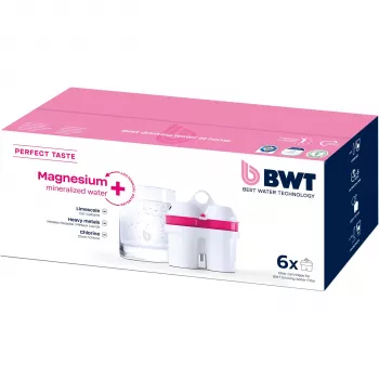 BWT 125681749 magnesiummineraliserad vattenfilterpatron, 6-pack