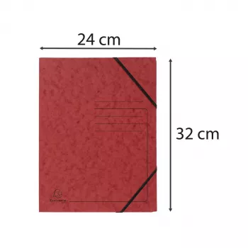 Exacompta Colorspan gummimapp A4 röd 355 g/m² utan flikar