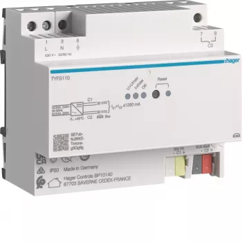 Hager TYFS110 KNX strömförsörjning 2 utgångar 1280 mA