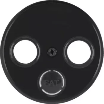 Hager WLF1068BG centralplatta för antennuttag 2- och 3-hål R.Classic svart