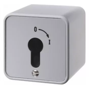 Hager WDE4466 nyckelströmbrytare, utanpåliggande, för profilhalvcylinder, gjuten zink, IP54