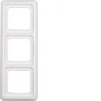 Hager WWD1300PW 3-fack infälld ram med tätning IP44 polarvit glansig