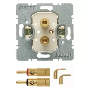Hager WDF48001 högtalaruttagsmodul infälld High End 1-modul polarvit