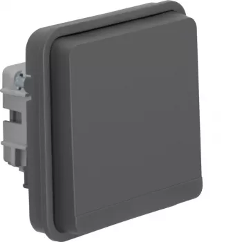 Hager WNA140 SCHUKO-uttag med lock, IP55, grå, W.1 serie