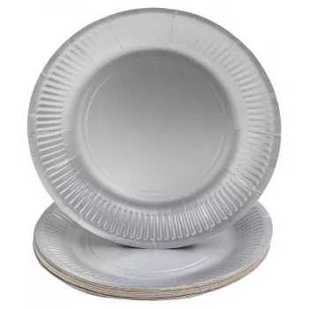 PROnappe papptallrikar Ø 23 cm, silver (10 st)