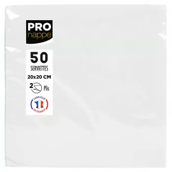 PROnappe pappersservetter vit 2-lagig 20 x 20 cm 50 st