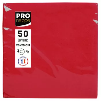 PROnappe röda 2-lagiga pappersservetter 20 x 20 cm 50-pack