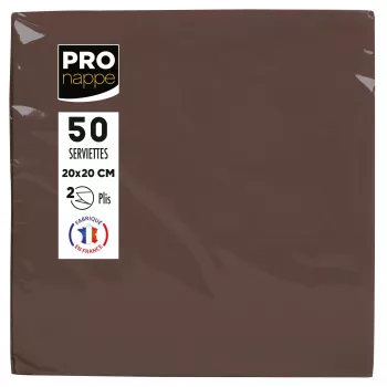 PROnappe servetter brun 2-lagig 20,0 x 20,0 cm 50 st